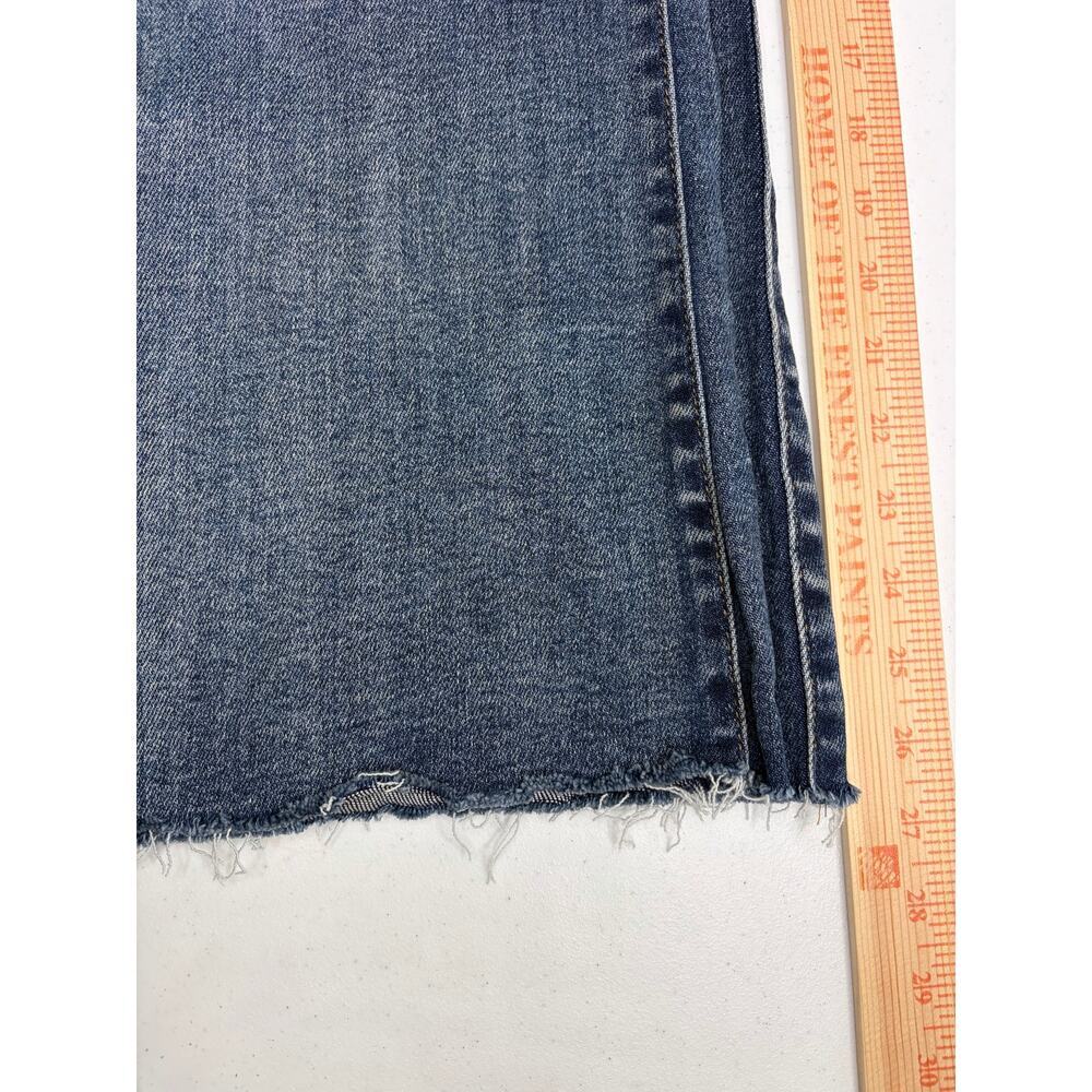 Social Threads Risen Jeans Cora High Rise Kick Flare 7/28 Raw Hem Boho Denim - Picture 8 of 9